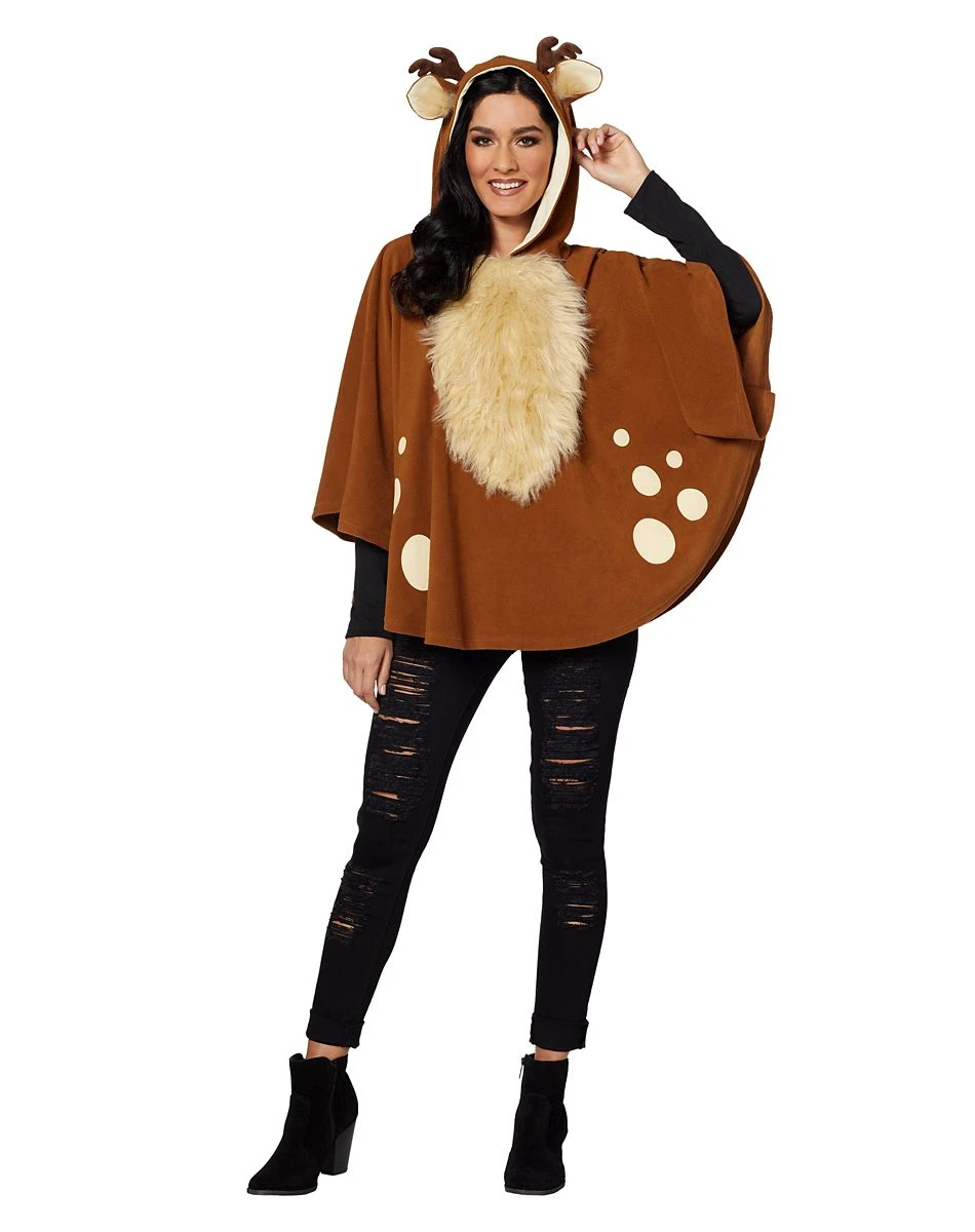 Spirit Halloween Adult Faux Fur Deer Poncho 1 Spirit Halloween Adult Faux Fur Deer Poncho
