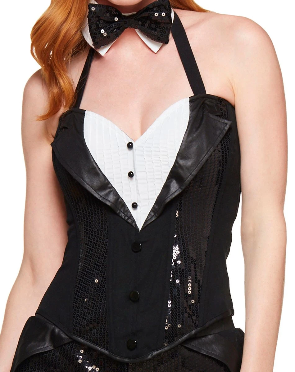 Spirit Halloween Adult Tuxedo Corset Costume 2 Spirit Halloween Adult Tuxedo Corset Costume - Image 2