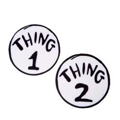 Spirit Halloween Adult Thing 1 and Thing 2 Romper Costume - Dr. Seuss -Cheap Trick Or Treat Hub Store 01360056 a