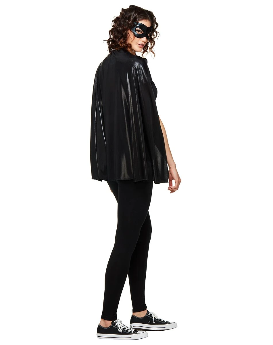 Spirit Halloween Black Metallic Cape 3 Spirit Halloween Black Metallic Cape - Image 3