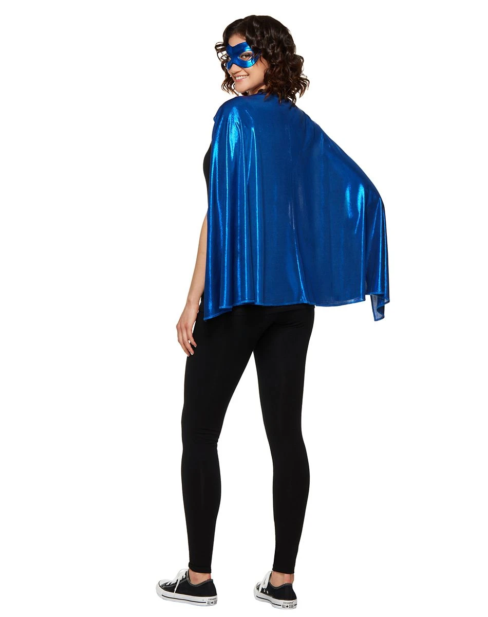 Spirit Halloween Blue Metallic Cape 2 Spirit Halloween Blue Metallic Cape - Image 2