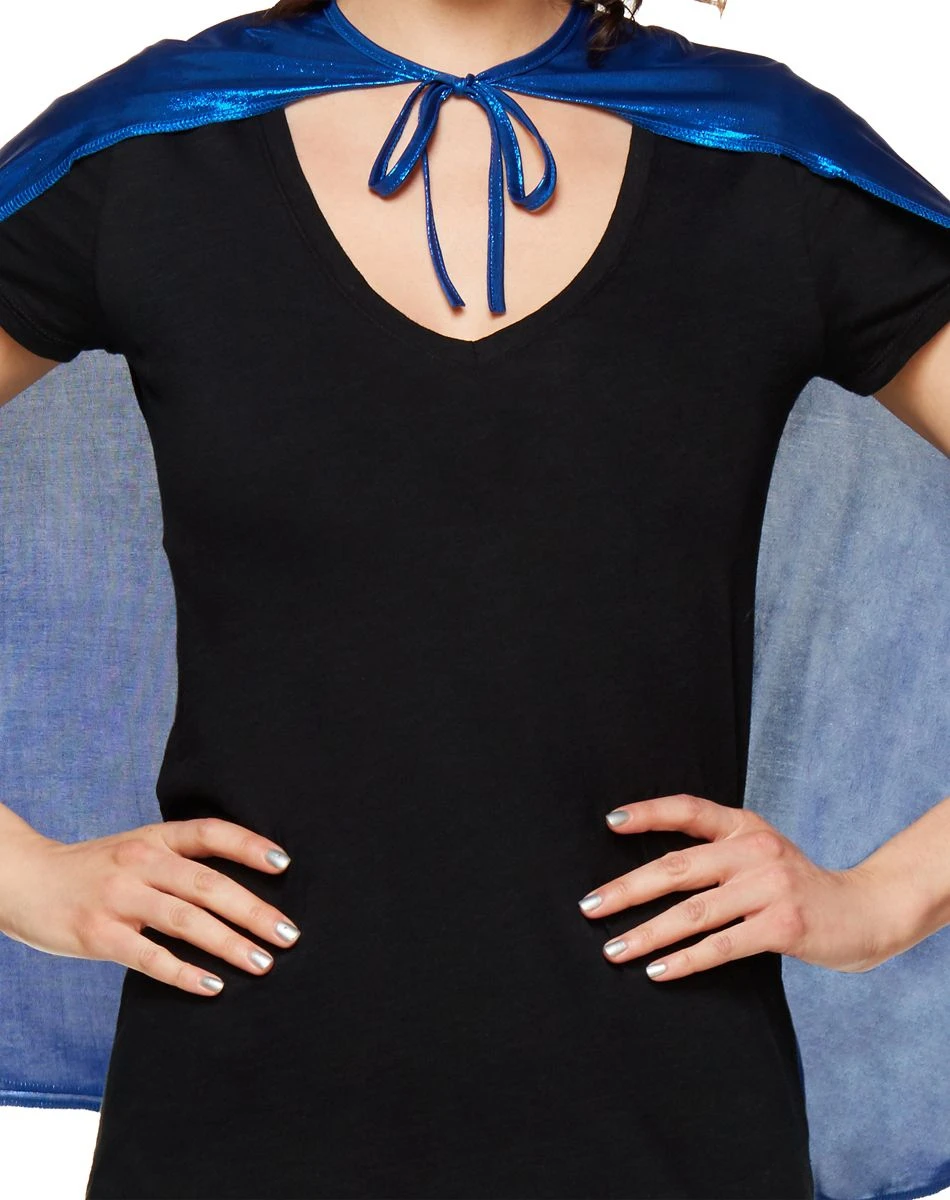 Spirit Halloween Blue Metallic Cape 3 Spirit Halloween Blue Metallic Cape - Image 3