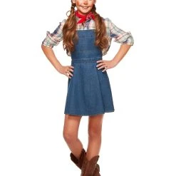 Spirit Halloween Kids Denim Overall Dress -Cheap Trick Or Treat Hub Store 01362458 d