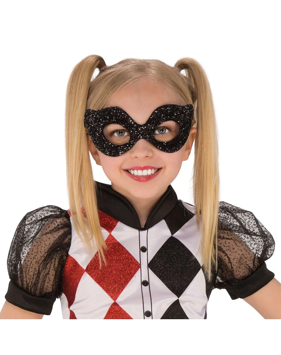 Spirit Halloween Kids Glitter Harley Quinn Half Mask - DC Comics 1 Spirit Halloween Kids Glitter Harley Quinn Half Mask - DC Comics