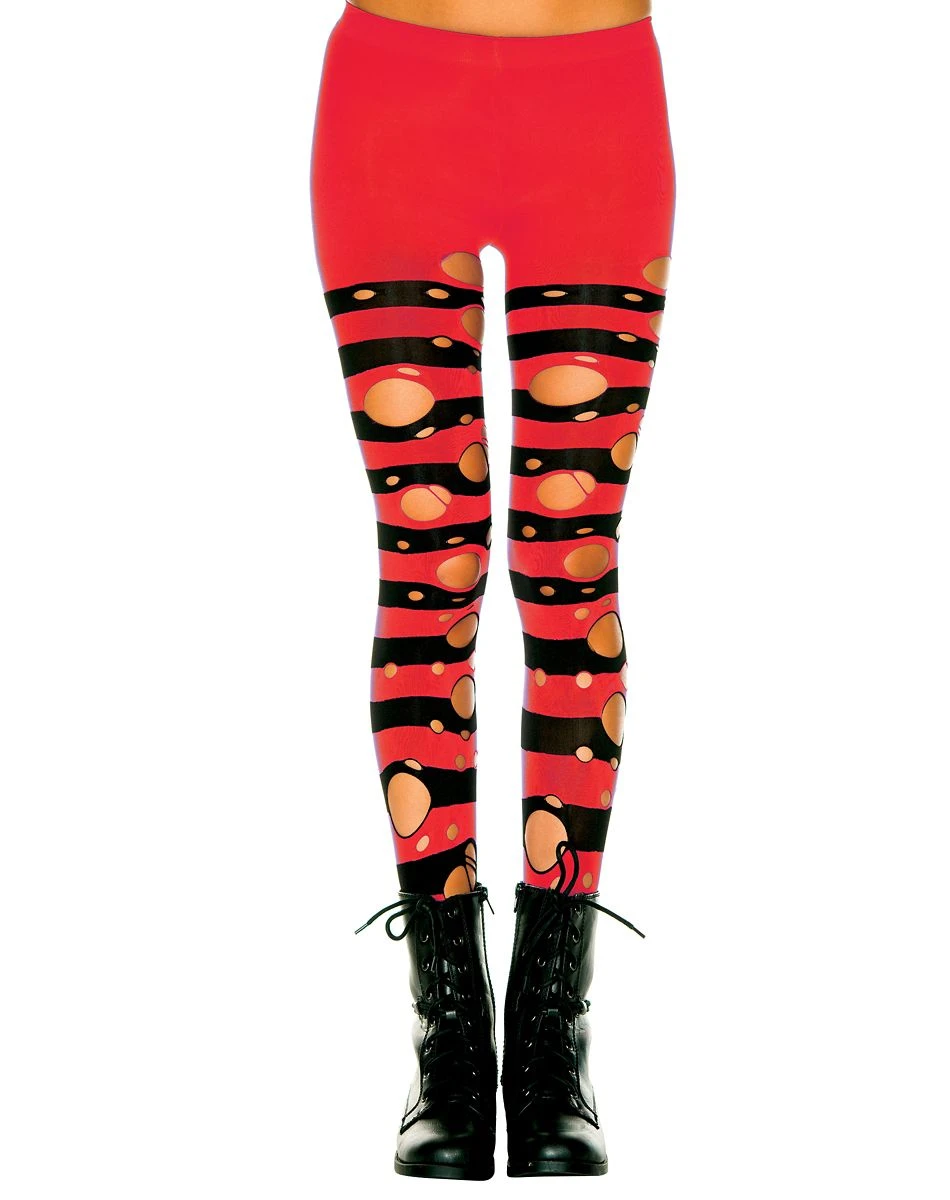 Spirit Halloween Girls Black and Red Shredded Tights 1 Spirit Halloween Girls Black and Red Shredded Tights