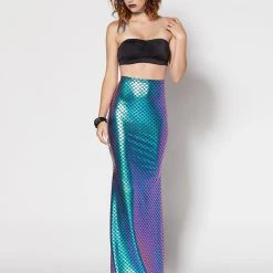 Spirit Halloween Adult Scaled Iridescent Mermaid Skirt -Cheap Trick Or Treat Hub Store 01370618 c