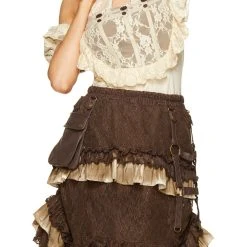 Spirit Halloween Tiered Lace Steampunk Skirt -Cheap Trick Or Treat Hub Store 01370808 c