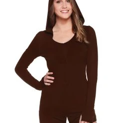 Spirit Halloween Adult Brown Hooded Romper