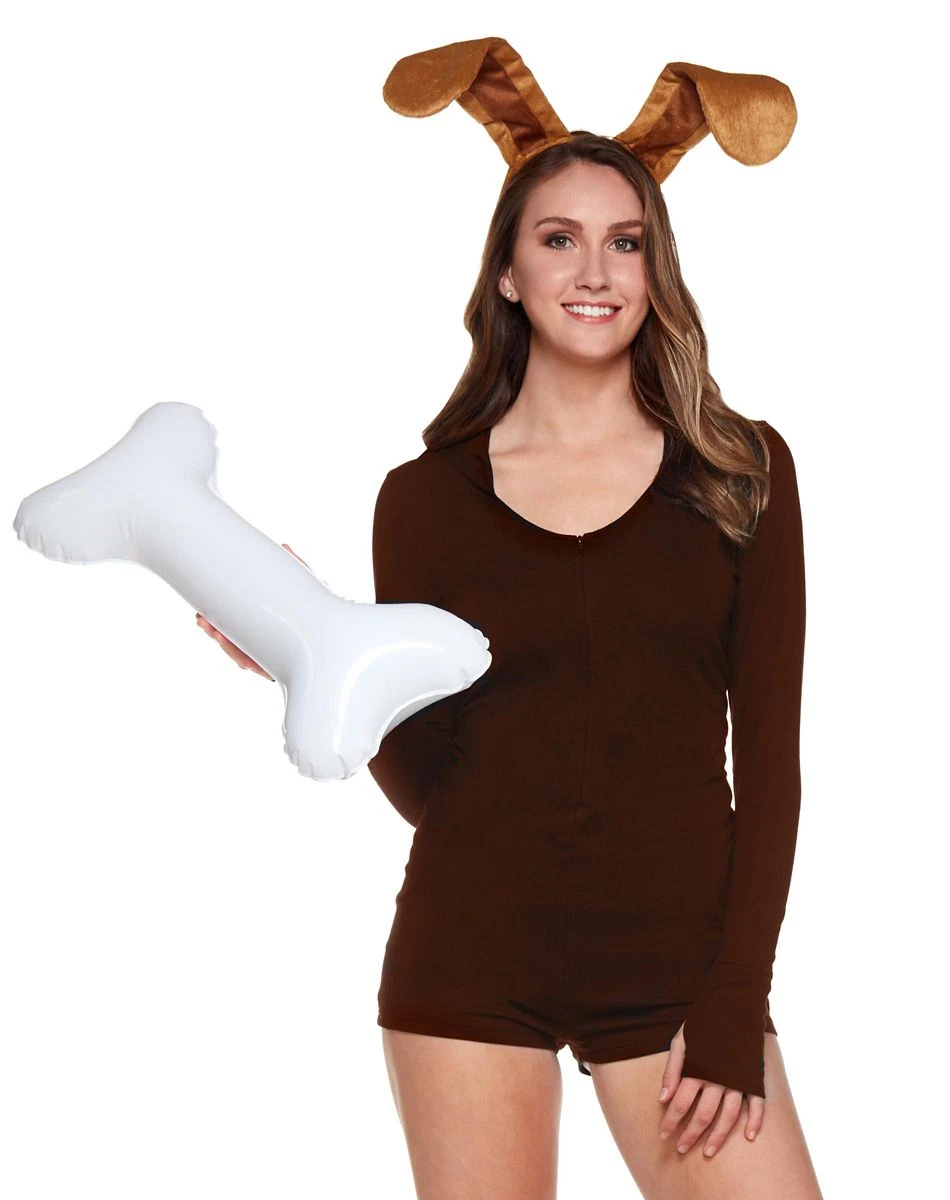 Spirit Halloween Adult Brown Hooded Romper 2 Spirit Halloween Adult Brown Hooded Romper - Image 2