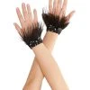 Spirit Halloween Black Faux Feather Raven Gloves