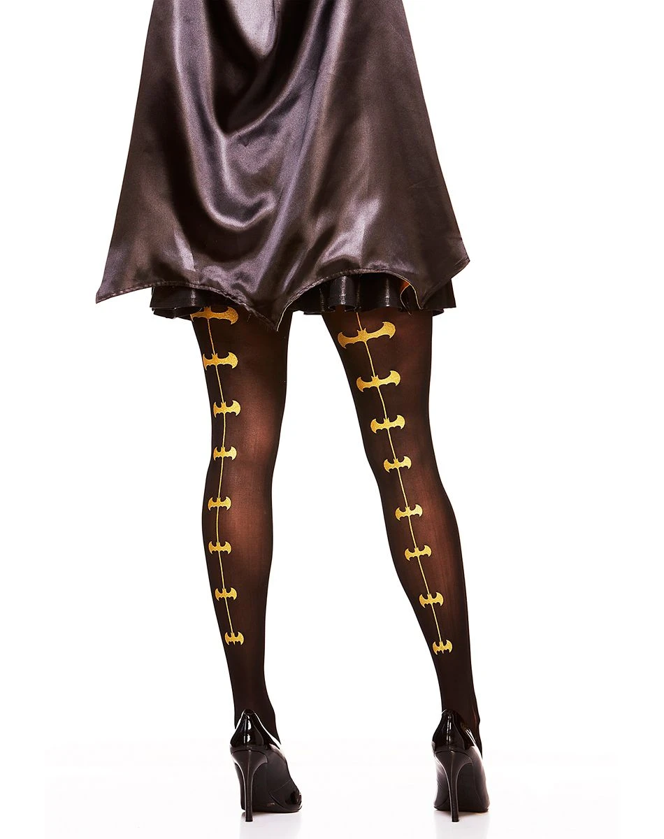 Spirit Halloween Batman Gold Backseam Tights - DC Comics 1 Spirit Halloween Batman Gold Backseam Tights - DC Comics