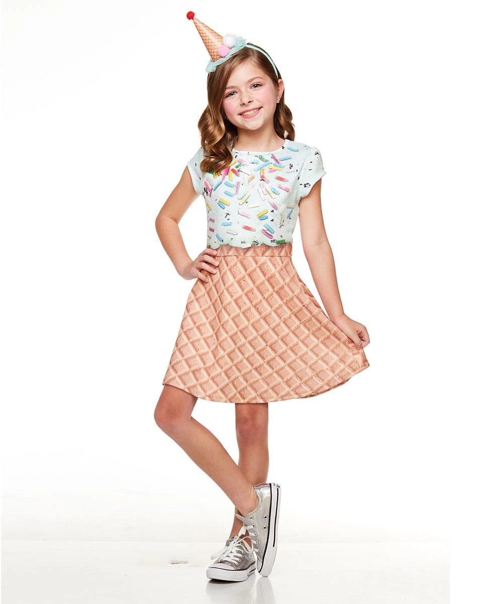 Spirit Halloween Kids Ice Cream Cone Sprinkle Dress Costume 1 Spirit Halloween Kids Ice Cream Cone Sprinkle Dress Costume