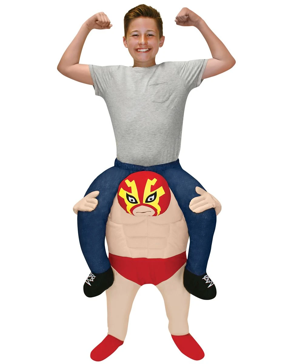 Spirit Halloween Kids Lucha Libre Piggyback Costume 1 Spirit Halloween Kids Lucha Libre Piggyback Costume