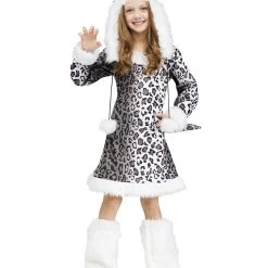 Spirit Halloween Kids Faux Fur Snow Leopard Costume