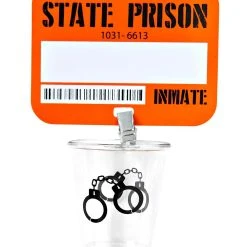 Spirit Halloween Prison Inmate Badge with Shot Glass
