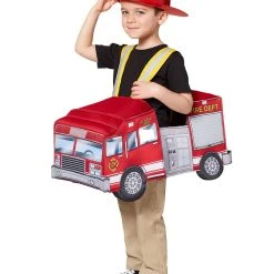 Spirit Halloween Toddler Light Up Firetruck Piggyback Costume