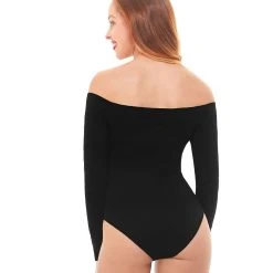 Spirit Halloween Off the Shoulder Black Bodysuit 11 Spirit Halloween Off the Shoulder Black Bodysuit -Cheap Trick Or Treat Hub Store 01392307 b