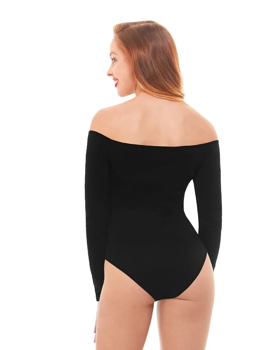 Spirit Halloween Off the Shoulder Black Bodysuit 6 Spirit Halloween Off the Shoulder Black Bodysuit - Image 6
