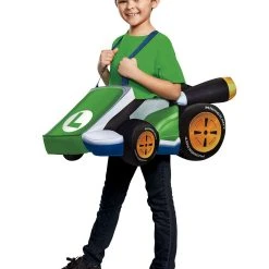 Spirit Halloween Kids Luigi Ride-A-Long Costume - Mario Bros