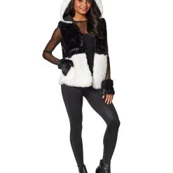 Spirit Halloween Faux Fur Panda Vest -Cheap Trick Or Treat Hub Store 01401249 c