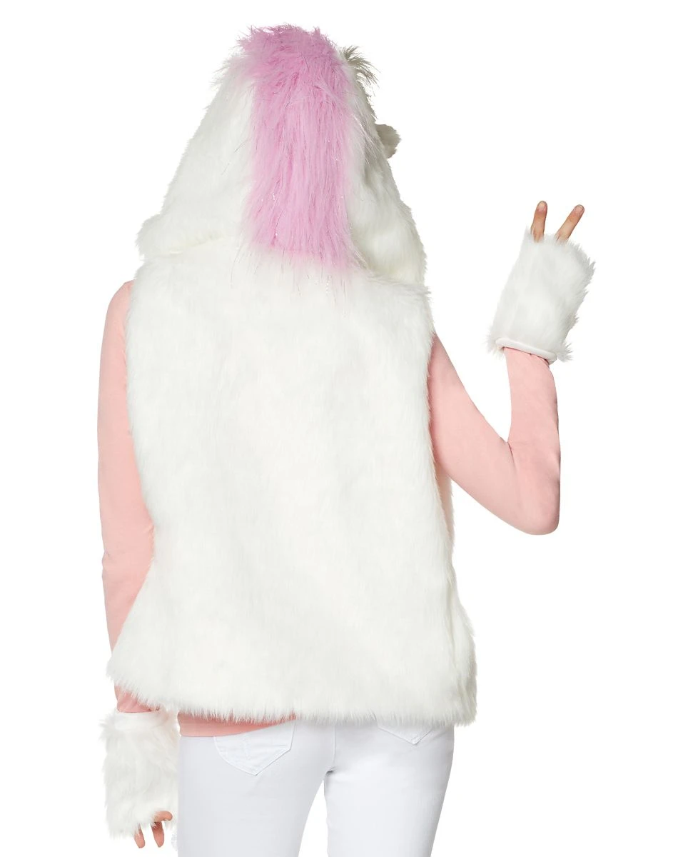 Spirit Halloween Faux Fur Unicorn Vest 2 Spirit Halloween Faux Fur Unicorn Vest - Image 2