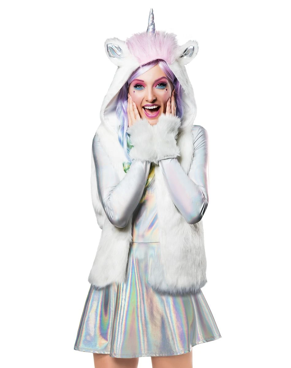 Spirit Halloween Faux Fur Unicorn Vest 4 Spirit Halloween Faux Fur Unicorn Vest - Image 4