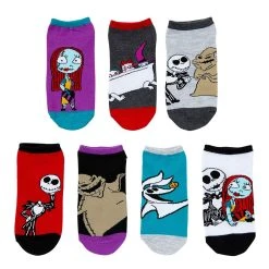 Spirit Halloween The Nightmare Before Christmas Ankle Socks - 7 Pair