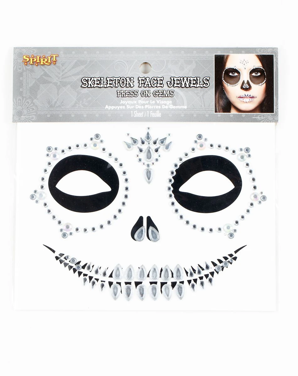 Spirit Halloween Skeleton Face Jewels 1 Spirit Halloween Skeleton Face Jewels