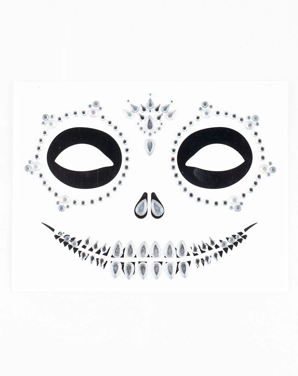 Spirit Halloween Skeleton Face Jewels 3 Spirit Halloween Skeleton Face Jewels - Image 3