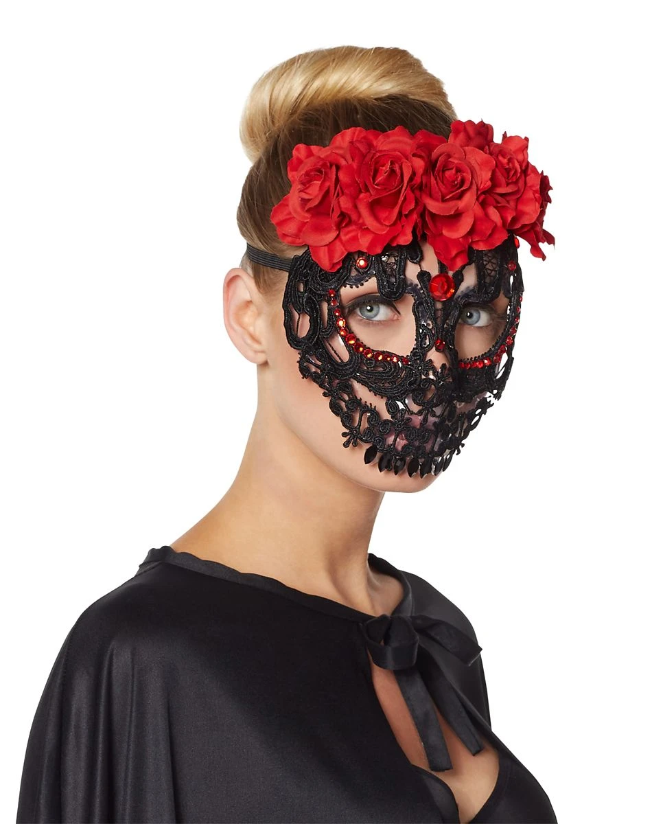 Spirit Halloween Lace Sugar Skull Half Mask 2 Spirit Halloween Lace Sugar Skull Half Mask - Image 2