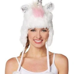 Spirit Halloween Faux Fur Unicorn Pom Pom Hat