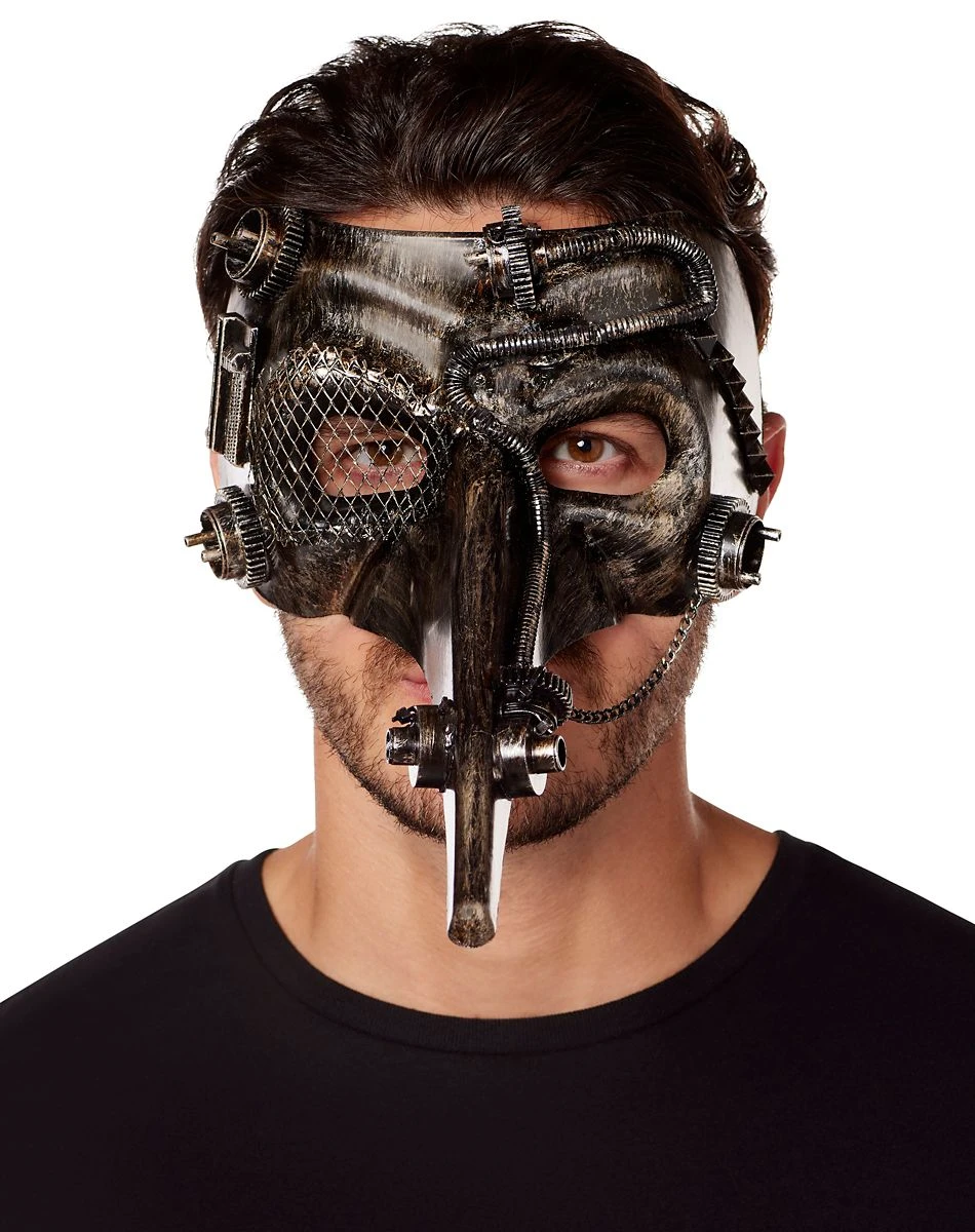 Spirit Halloween Silver Steampunk Plague Doctor Half Mask 2 Spirit Halloween Silver Steampunk Plague Doctor Half Mask - Image 2