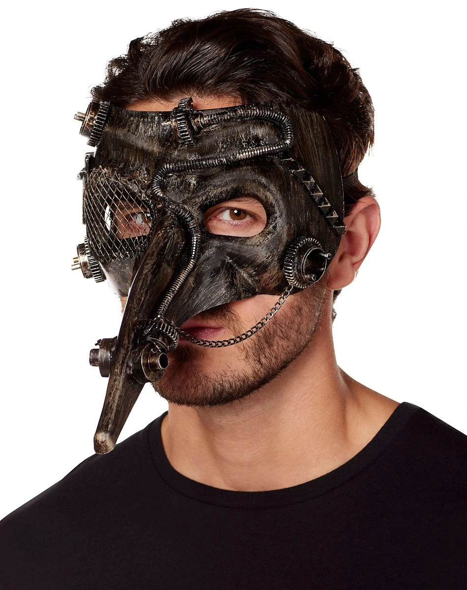 Spirit Halloween Silver Steampunk Plague Doctor Half Mask 3 Spirit Halloween Silver Steampunk Plague Doctor Half Mask - Image 3