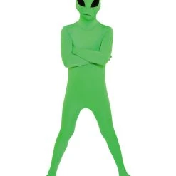 Spirit Halloween Kids Green Alien Skin Suit Costume -Cheap Trick Or Treat Hub Store 01414929 d