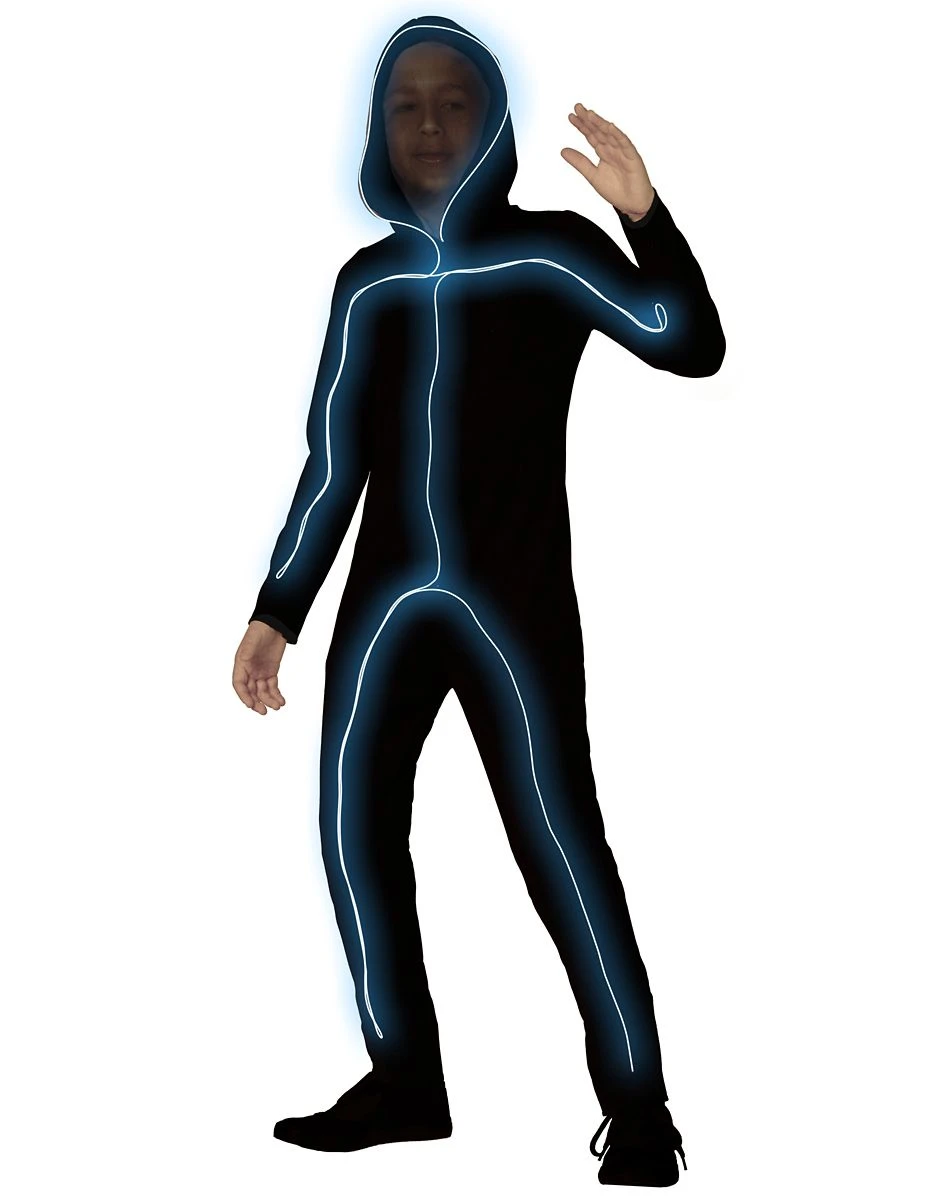 Spirit Halloween Kids Light Up EL Wire Stick Figure Costume 1 Spirit Halloween Kids Light Up EL Wire Stick Figure Costume