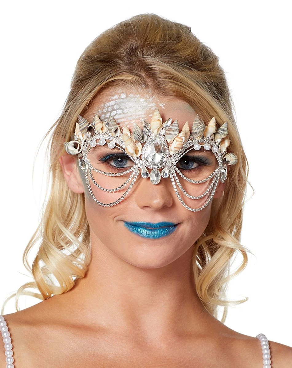 Spirit Halloween Mermaid Shell Diamond Eye Half Mask 1 Spirit Halloween Mermaid Shell Diamond Eye Half Mask