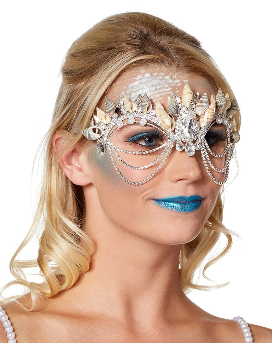 Spirit Halloween Mermaid Shell Diamond Eye Half Mask 2 Spirit Halloween Mermaid Shell Diamond Eye Half Mask - Image 2