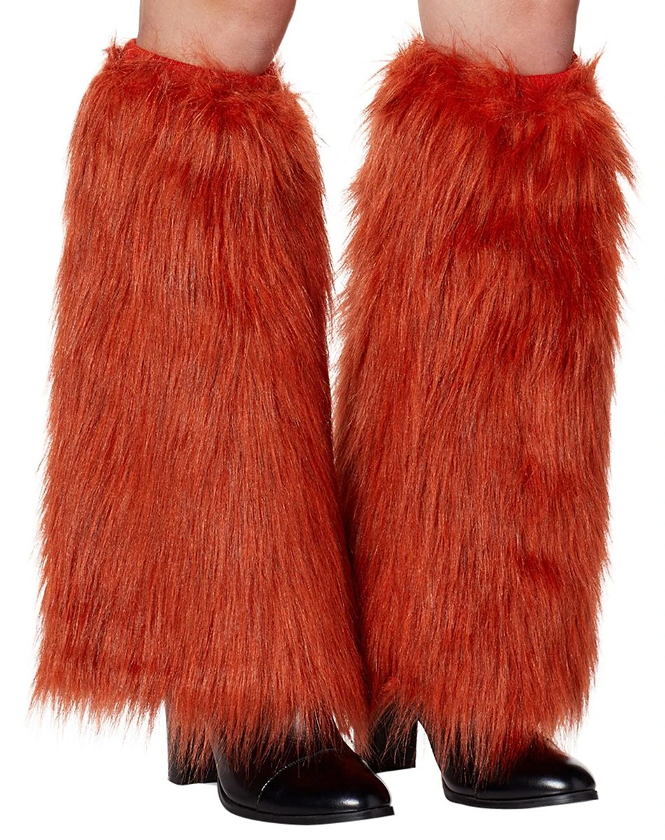 Spirit Halloween Orange Faux Fur Legwarmers 2 Spirit Halloween Orange Faux Fur Legwarmers - Image 2