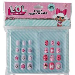 Spirit Halloween Kids Press On Nails 4 Pack - LOL Surprise Doll -Cheap Trick Or Treat Hub Store 01420298 e