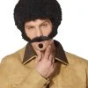 Spirit Halloween 70s Black Curly Wig With Mustache