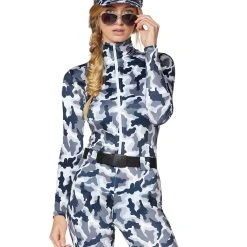 Spirit Halloween Adult Snow Camo Military Catsuit Costume -Cheap Trick Or Treat Hub Store 01425115 c