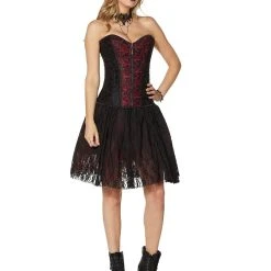 Spirit Halloween Adult Vampire Lace Corset -Cheap Trick Or Treat Hub Store 01428663 c
