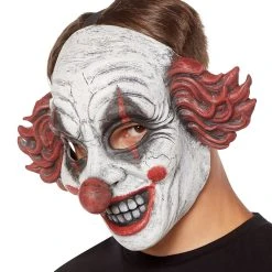 Spirit Halloween Happy Clown Half Mask -Cheap Trick Or Treat Hub Store 01429166 c
