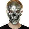 Spirit Halloween Silver Metallic Skull Half Mask