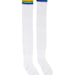 Spirit Halloween Rainbow Striped Over The Knee Socks