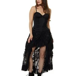 Spirit Halloween Black Beaded Lace Corset -Cheap Trick Or Treat Hub Store 01431550 c