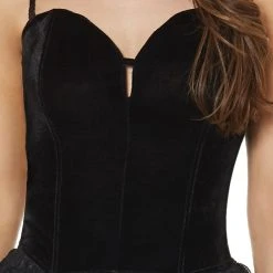 Spirit Halloween Black Velvet Corset -Cheap Trick Or Treat Hub Store 01431972 d