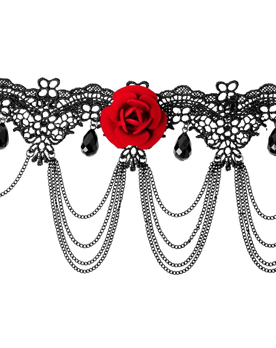 Spirit Halloween Day of the Dead Rose Lace Choker Necklace 1 Spirit Halloween Day of the Dead Rose Lace Choker Necklace