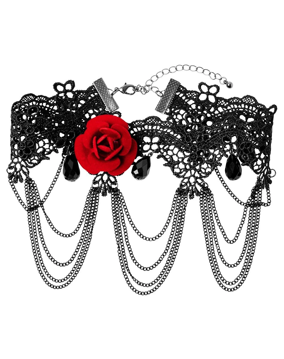Spirit Halloween Day of the Dead Rose Lace Choker Necklace 2 Spirit Halloween Day of the Dead Rose Lace Choker Necklace - Image 2
