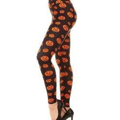 Spirit Halloween Pumpkin Leggings -Cheap Trick Or Treat Hub Store 01434281 b